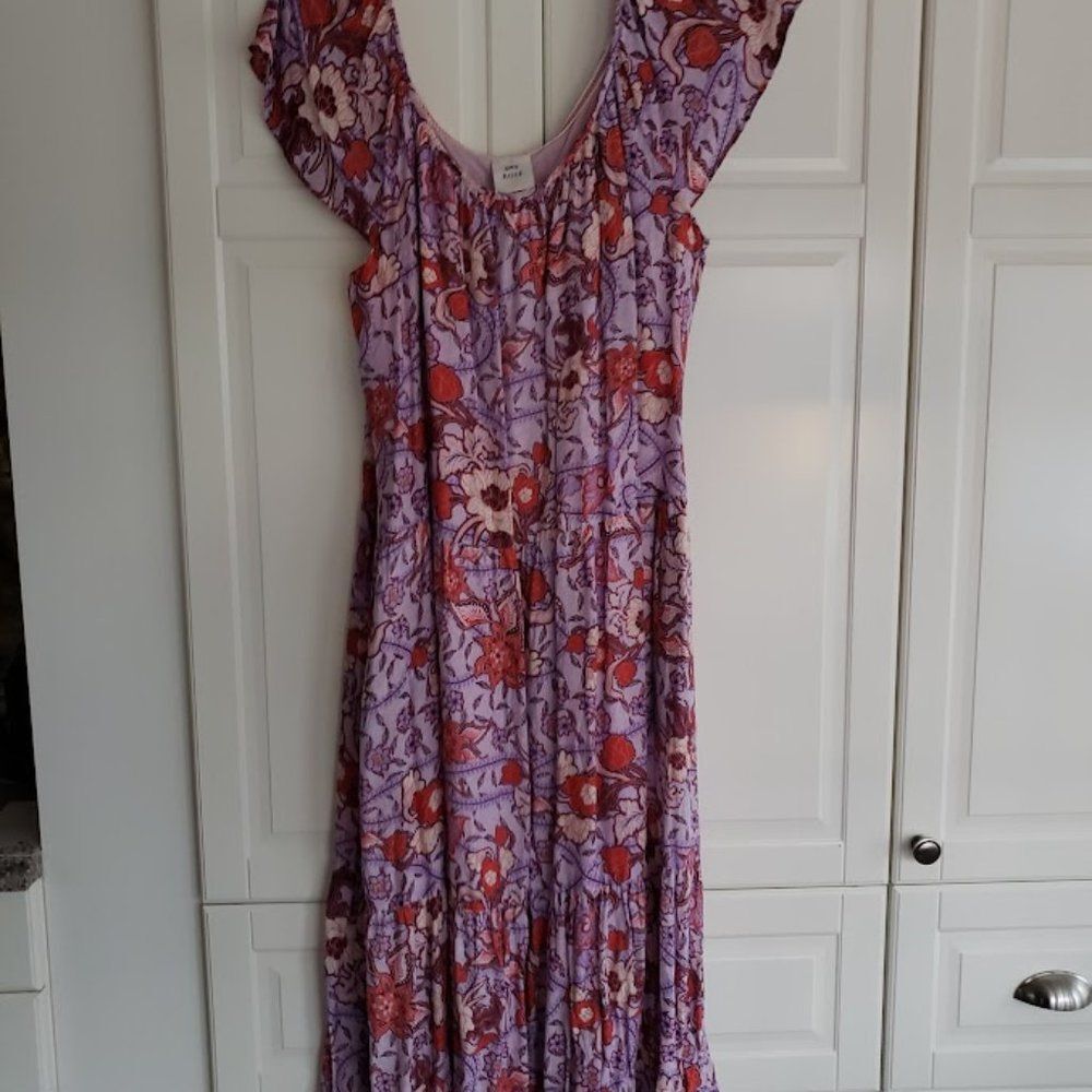 Knox Rose Purple Floral Dress - Short Flutter Sleeves - Womens XXL - NEW! - Picture 4 of 7